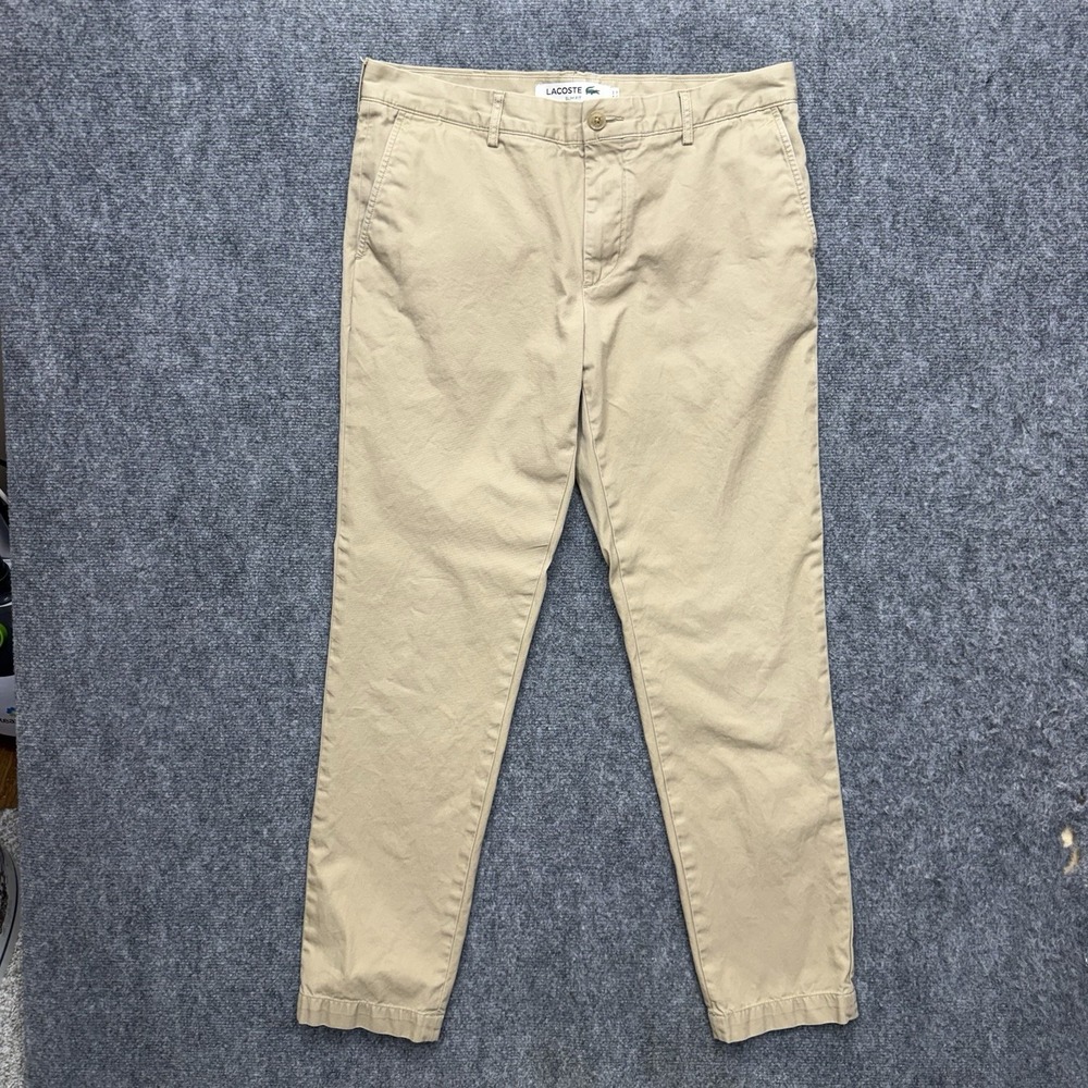 Lacoste Slim Fit Khaki pants tan men's size 34 34x32 chino